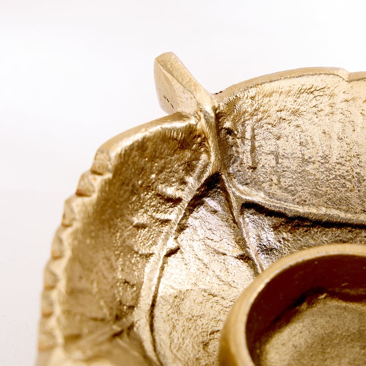 Oro Aluminium Leaf T-Light Holder