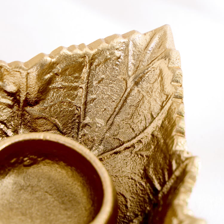 Oro Aluminium Leaf T-Light Holder