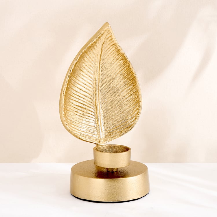 Oro Aluminium Leaf T-Light Holder