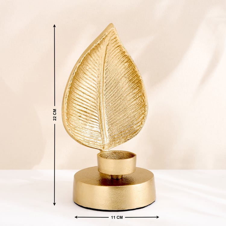 Oro Aluminium Leaf T-Light Holder