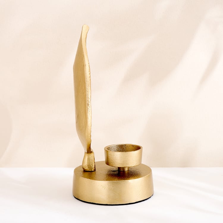 Oro Aluminium Leaf T-Light Holder