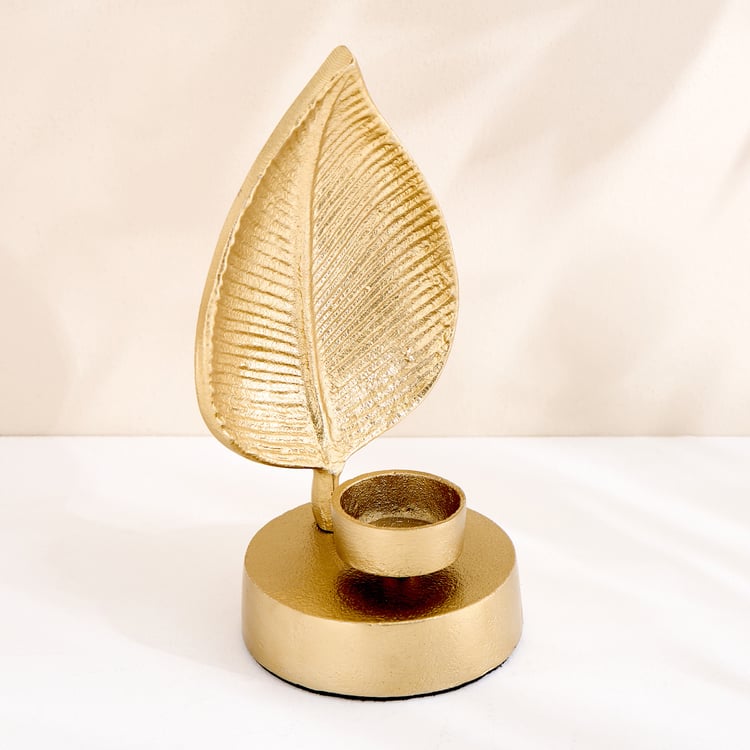 Oro Aluminium Leaf T-Light Holder