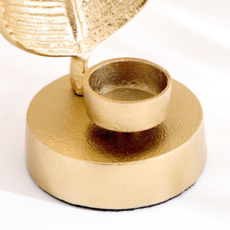 Oro Aluminium Leaf T-Light Holder