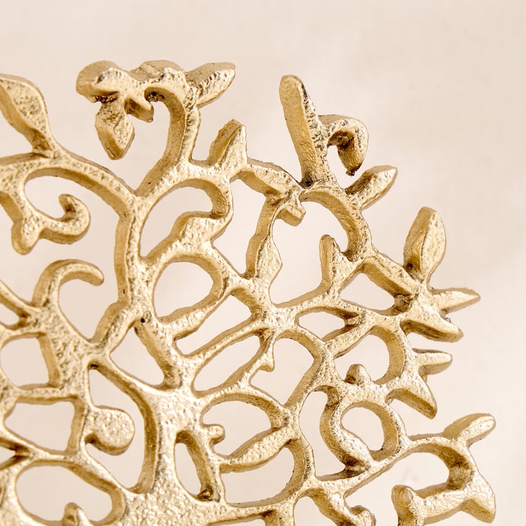 Oro Aluminium Tree of Life T-Light Holder