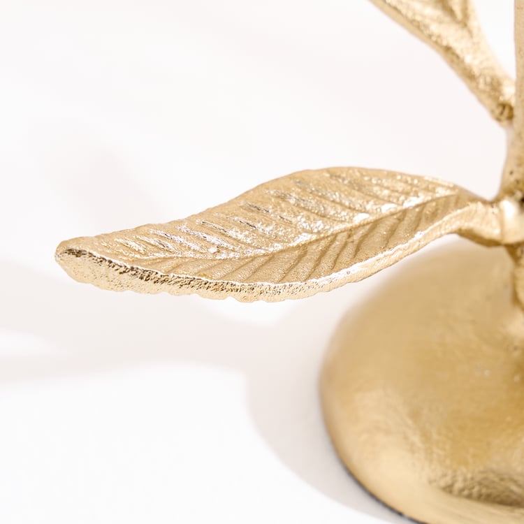 Oro Aluminium Tree Pillar Candle Holder