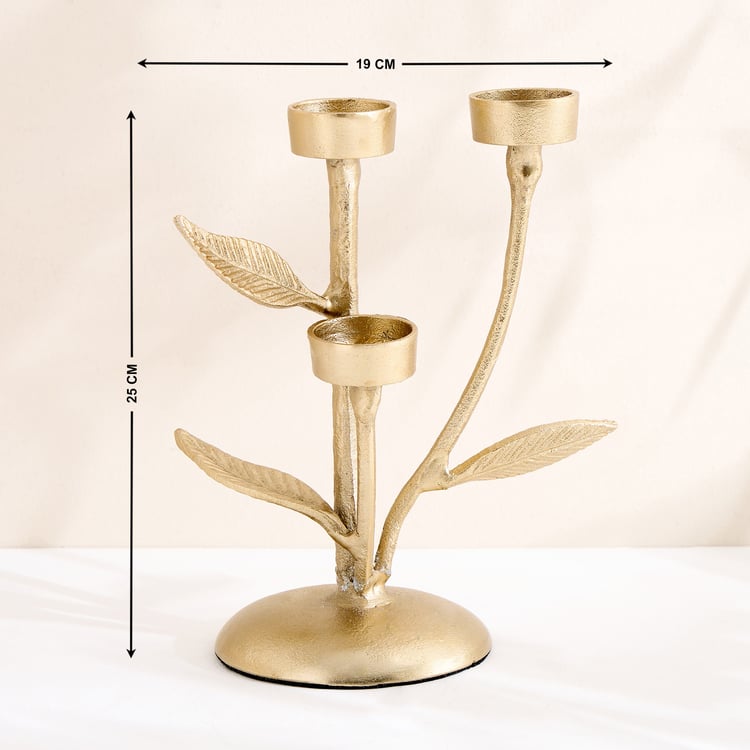 Oro Aluminium Tree Multi Pedestal T-Light Holder