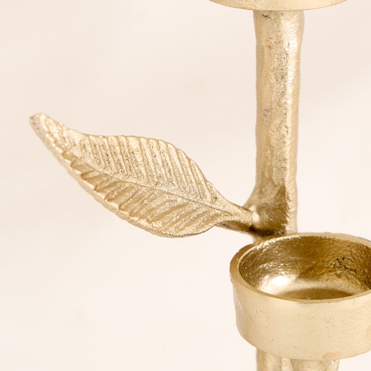 Oro Aluminium Tree Multi Pedestal T-Light Holder
