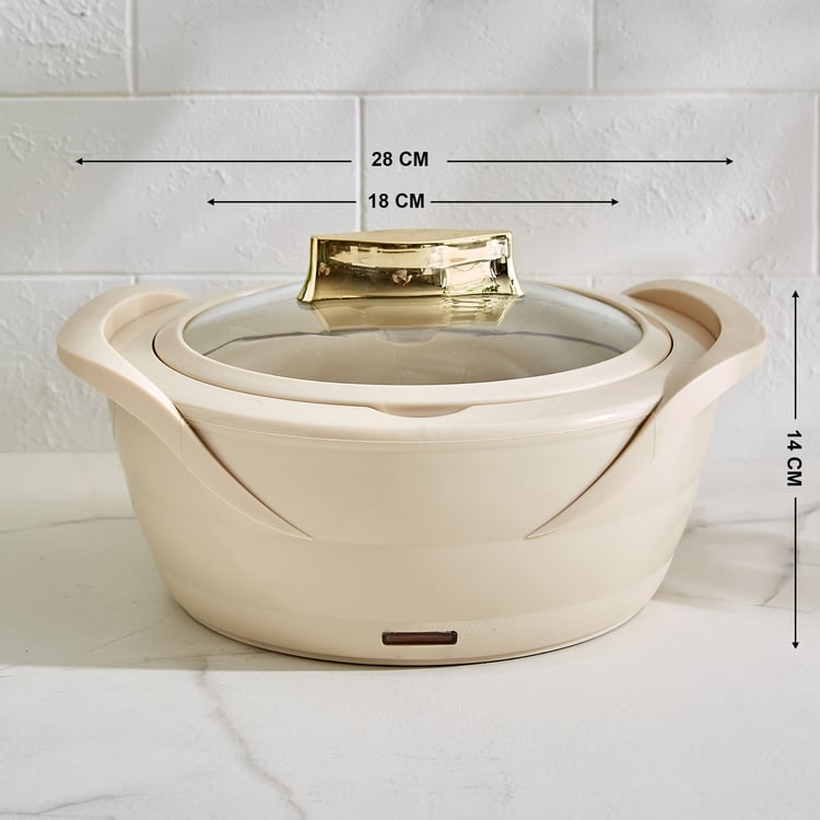 Auri Glazic Stainless Steel Electric Food Warmer Casserole with Lid - 1.5L