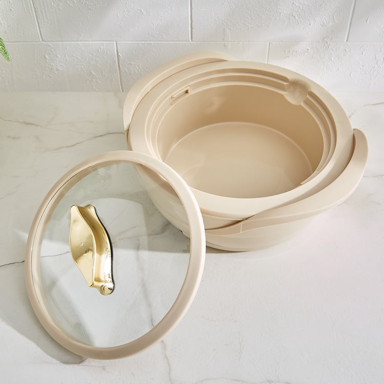 Auri Glazic Stainless Steel Electric Food Warmer Casserole with Lid - 1.5L