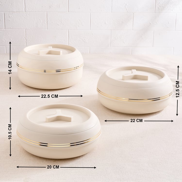 Auri Glazic Set of 3 Polypropylene Insulated Casseroles