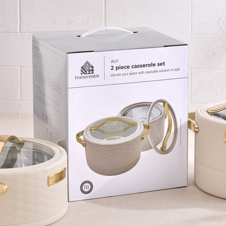 Auri Glazic Set of 2 Steel Casserole Set