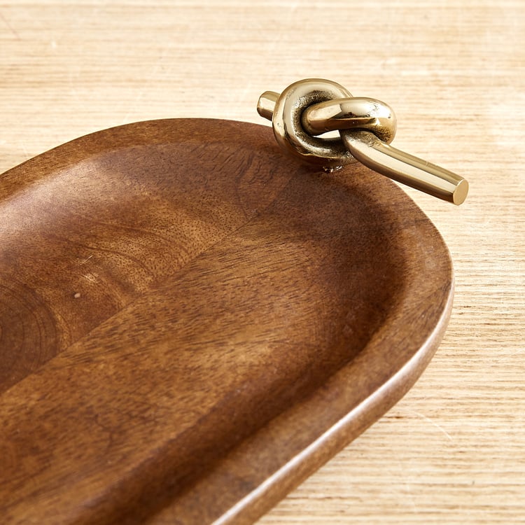 Nuqta Roi 2Pcs Wooden Chip and Dip Platter