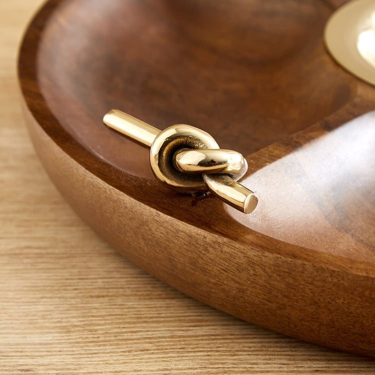 Nuqta Roi Wood Partitioned Chip and Dip Platter