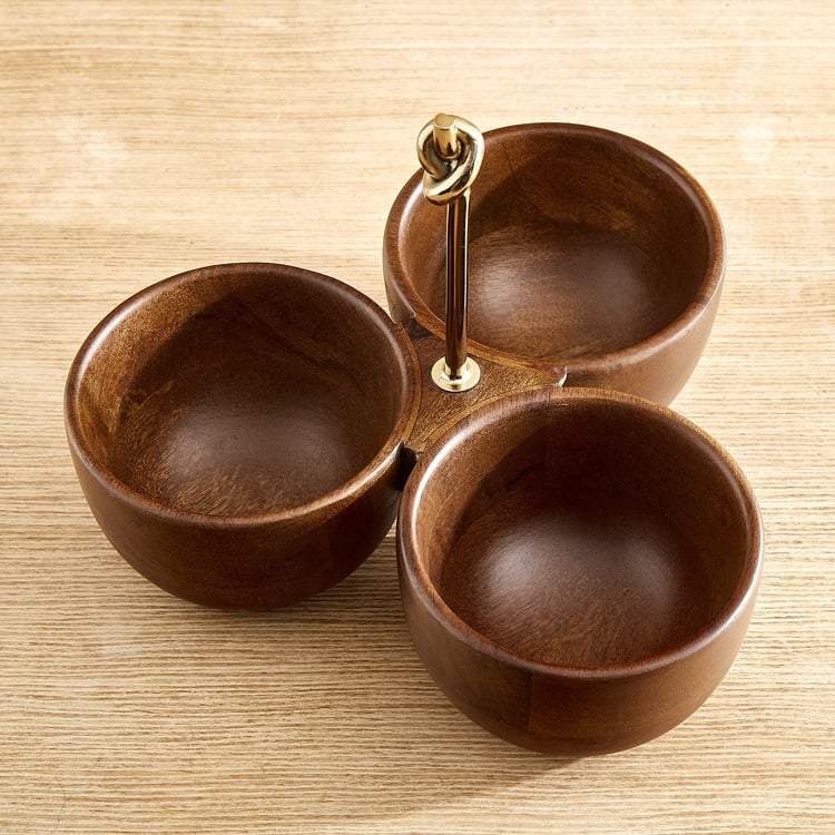Nuqta Roi Wood Condiment Bowl with Handle