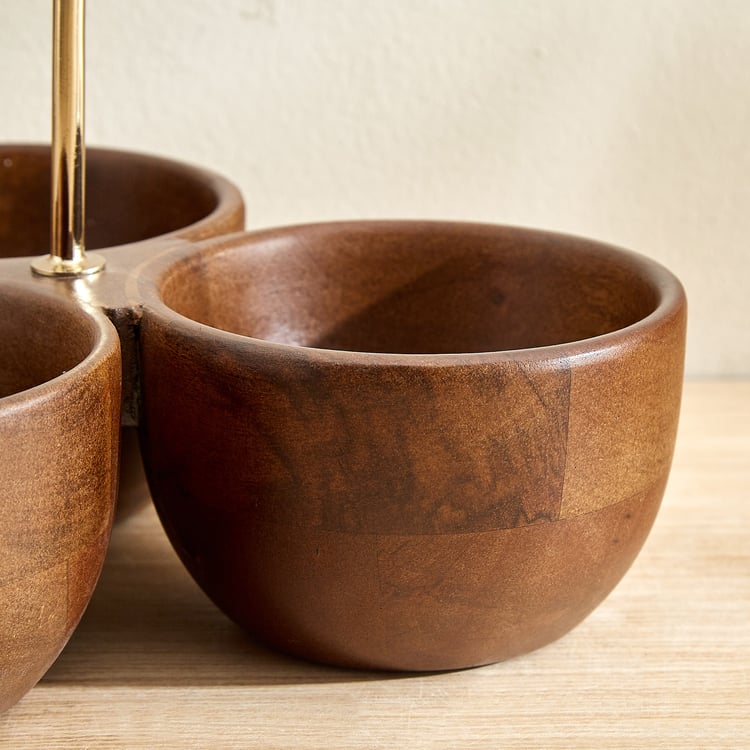 Nuqta Roi Wood Condiment Bowl with Handle