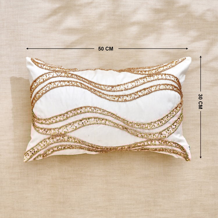 Glimmer Luxe Halo Extravagance Embellished Cushion Cover - 40x40cm