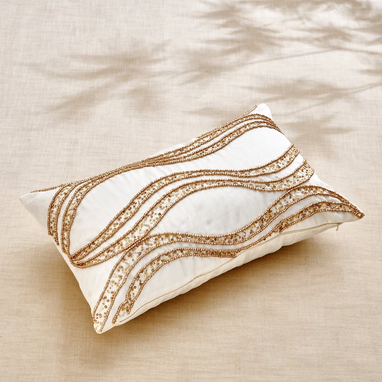 Glimmer Luxe Halo Extravagance Embellished Cushion Cover - 40x40cm
