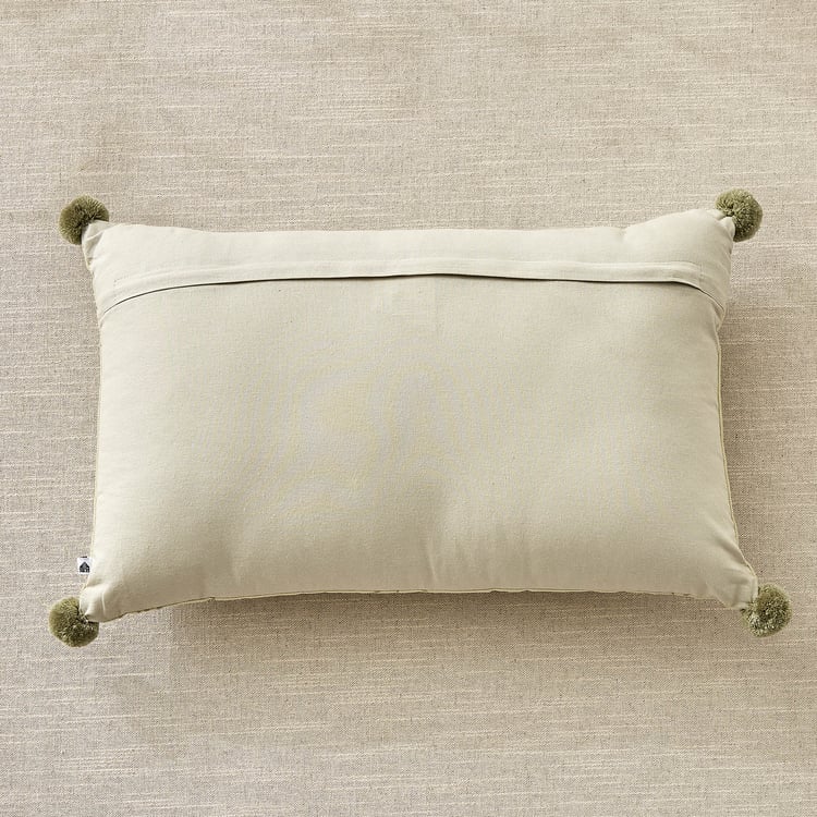 Oriental Calla Embroidered Filled Cushion - 50x30m