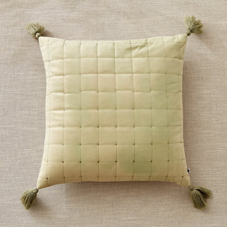 Oriental Tansy Quilted Filled Cushion - 45x45cm