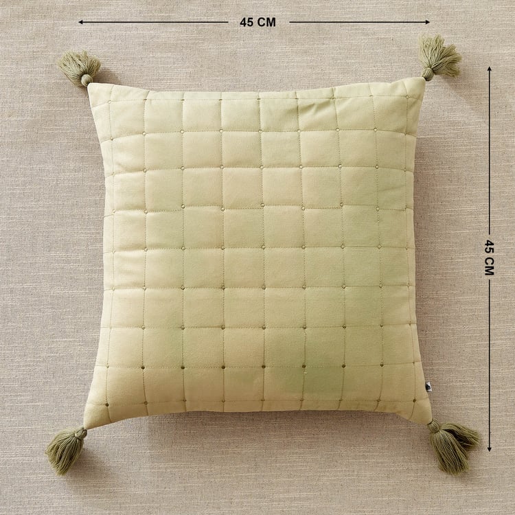 Oriental Tansy Quilted Filled Cushion - 45x45cm