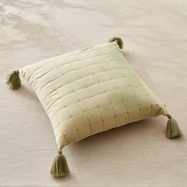 Oriental Tansy Quilted Filled Cushion - 45x45cm