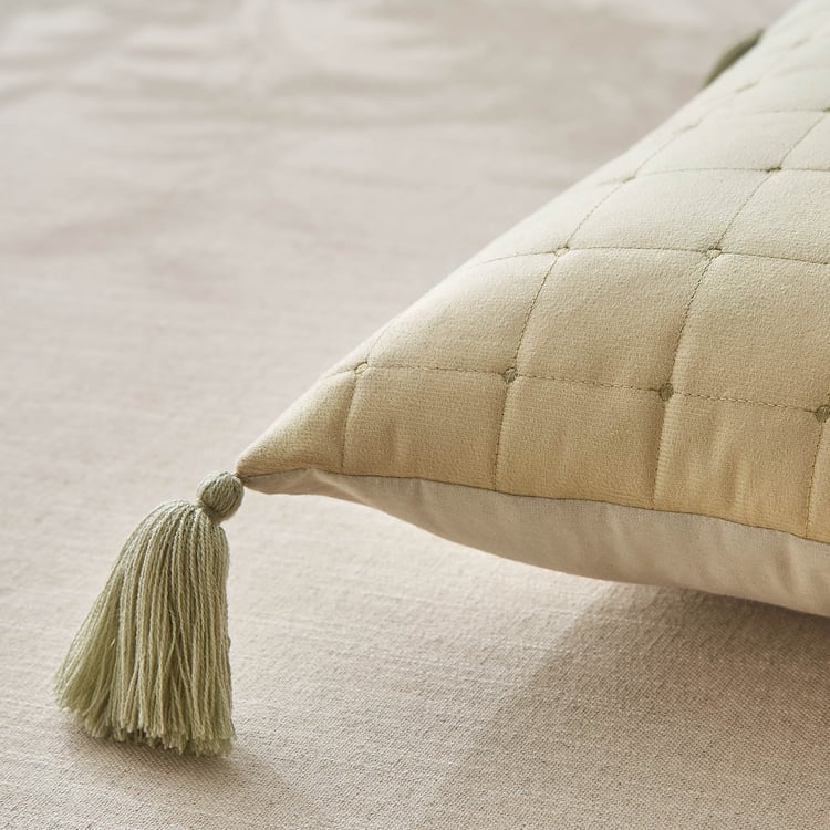 Oriental Tansy Quilted Filled Cushion - 45x45cm