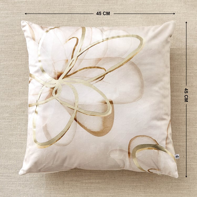 Alchemy Florain Velvet Floral Print Filled Cushion - 45x45cm