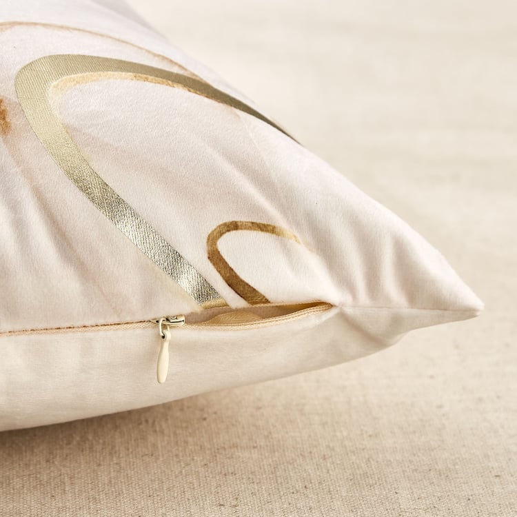 Alchemy Florain Velvet Floral Print Filled Cushion - 45x45cm