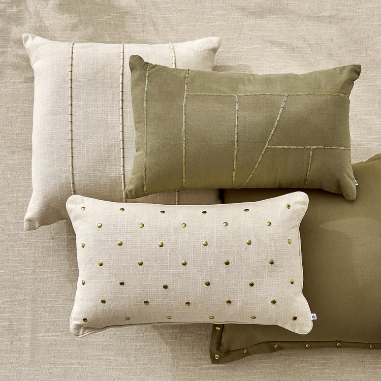 Nuqta Neriah Embroidered Filled Cushion - 50x30cm