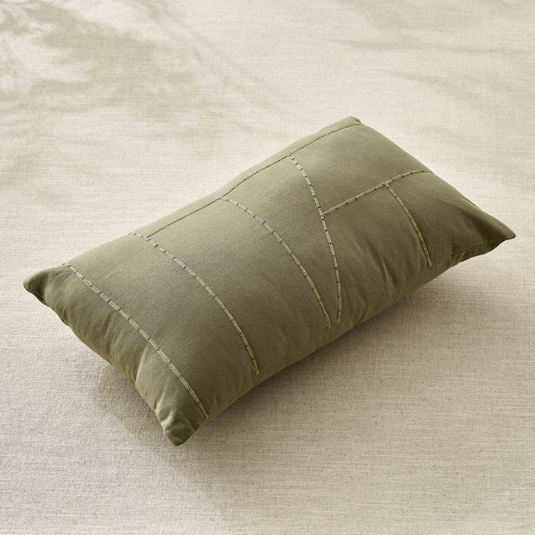 Nuqta Neriah Embroidered Filled Cushion - 50x30cm