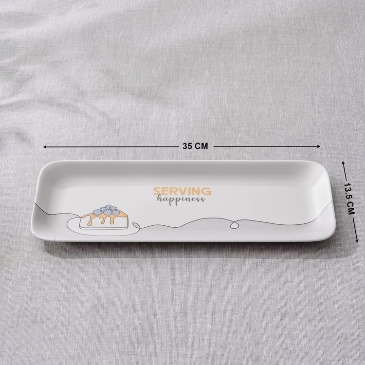Bakers Pride Veha Melamine Printed Serving Platter - 35x13.5cm