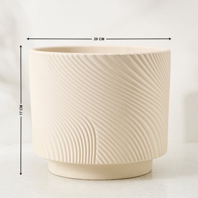 Gloria Earthy Terracotta Ribbed Floor Planter