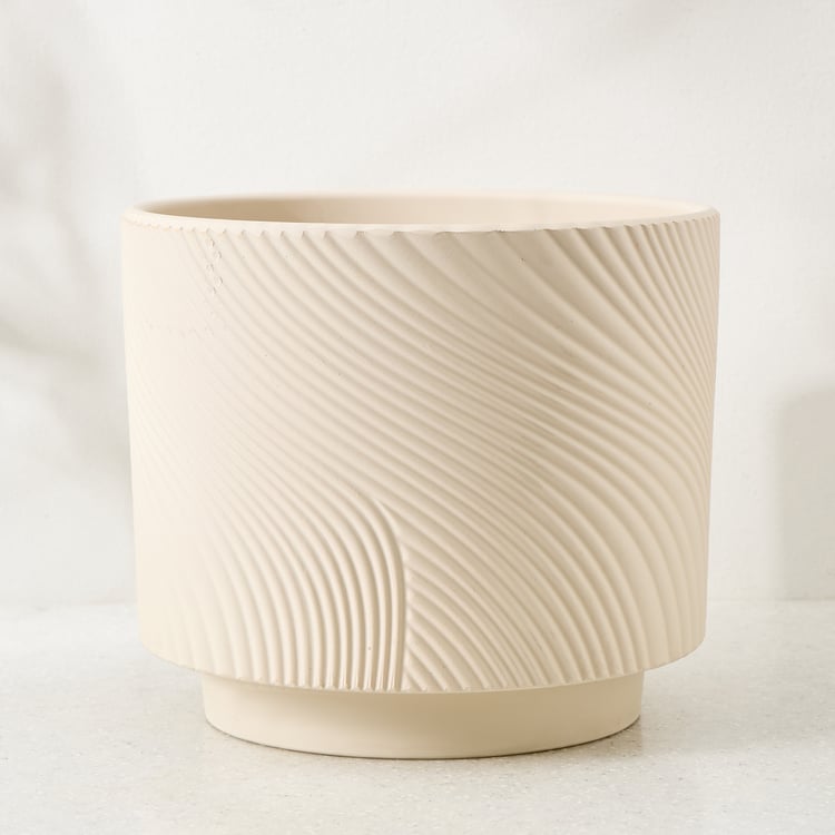 Gloria Earthy Terracotta Ribbed Floor Planter