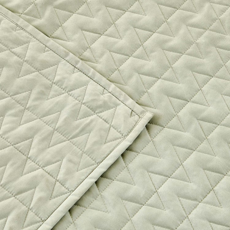 Gatsby Zig Zag Quilted 5Pcs Double Bed Cover Set