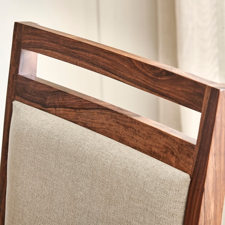 Vyom Set of 2 Fabric Dining Chairs - Walnut