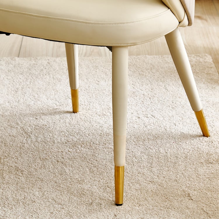 Orion Set of 2 Faux Leather Dining Chairs - Cream