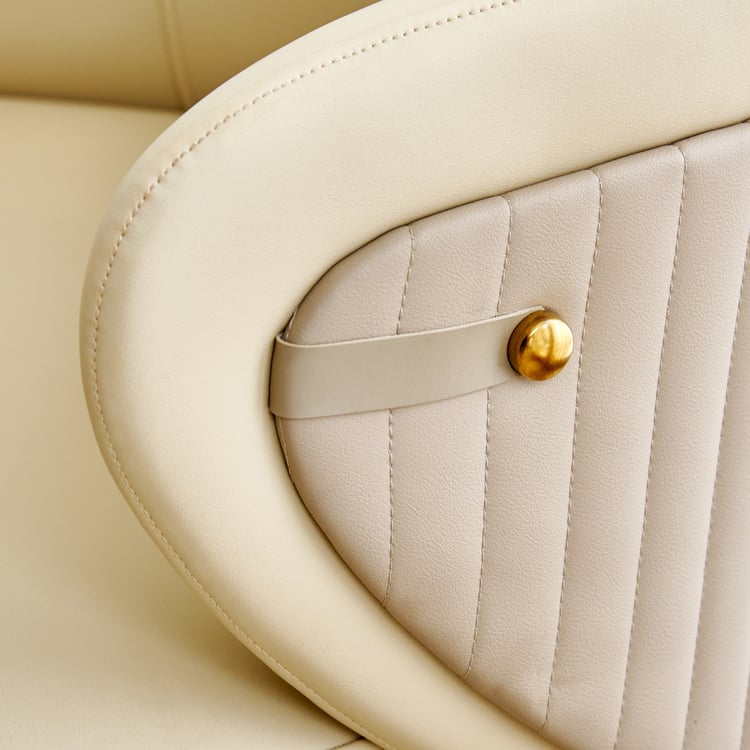 Orion Set of 2 Faux Leather Dining Chairs - Cream