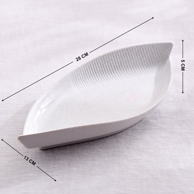 Silvano Melamine Leaf Serving Platter - 28x13x5cm