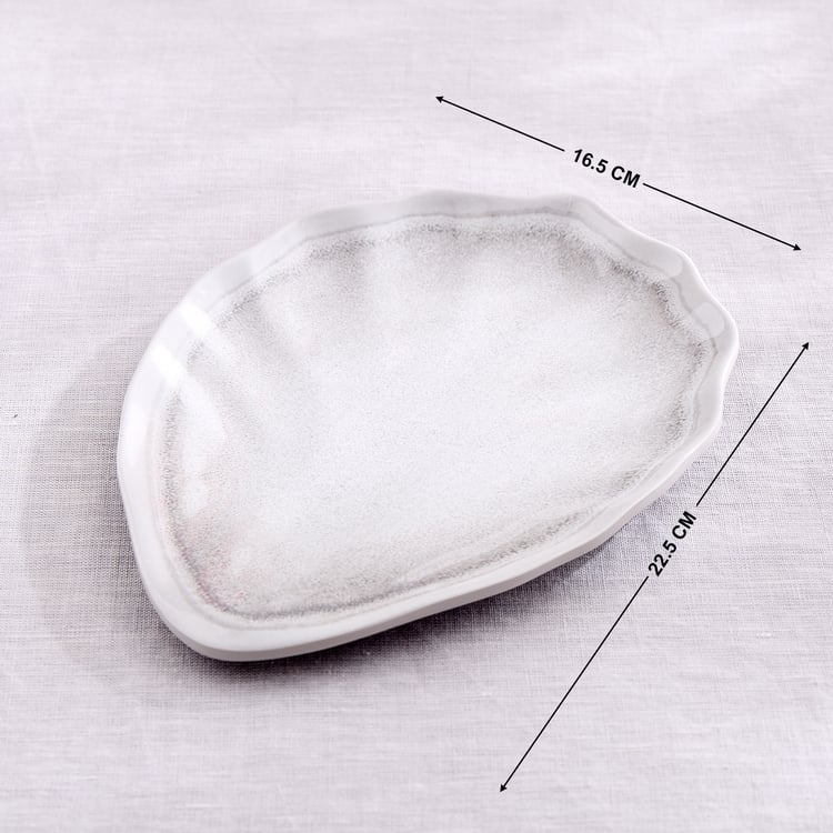 Silvano Melamine Leaf Serving Platter - 22.5x16.5cm