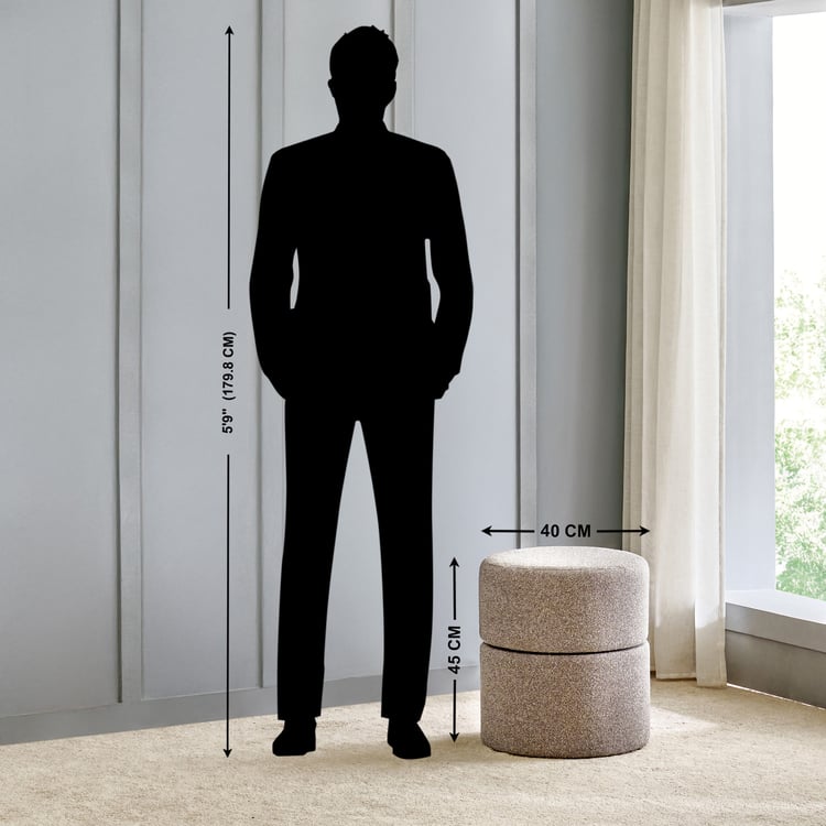 Elaine NXT Fabric Swivel Pouffe - Grey