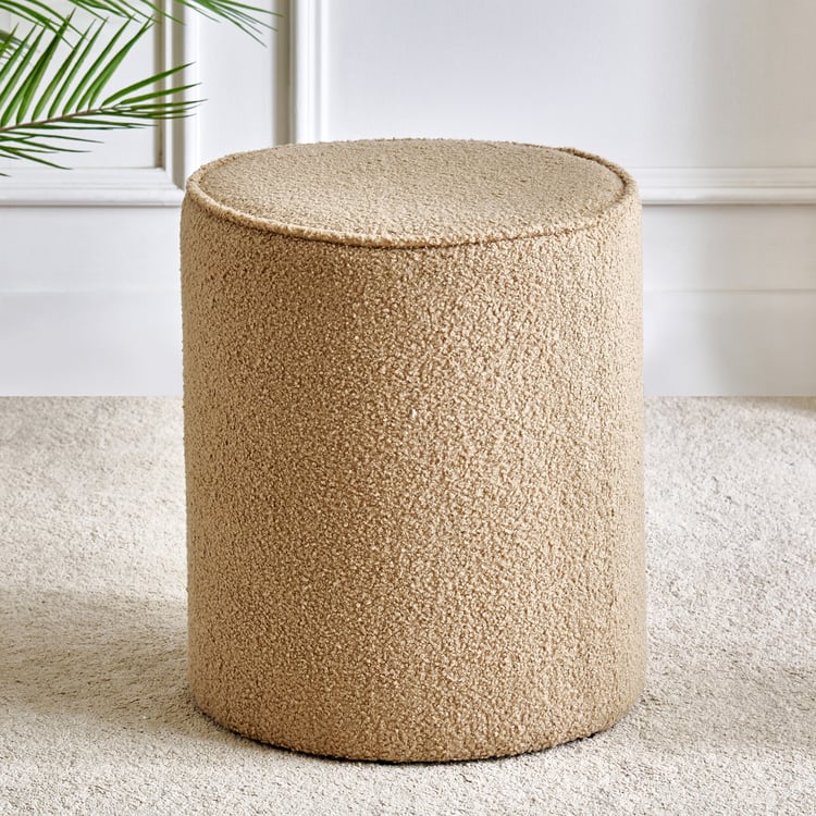 Murphy Plush Fabric Ottoman - Brown