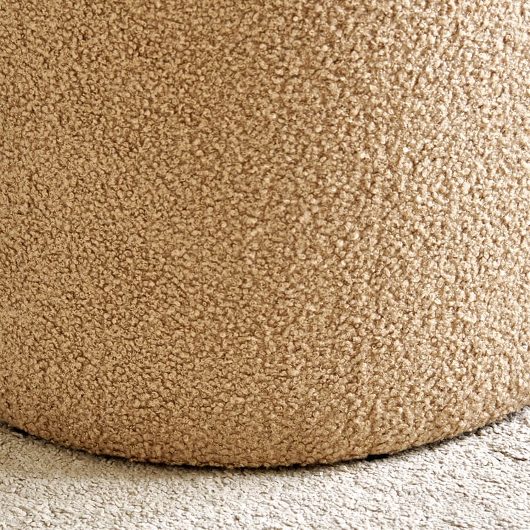 Murphy Plush Fabric Ottoman - Brown