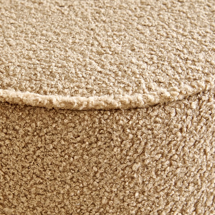Murphy Plush Fabric Ottoman - Brown