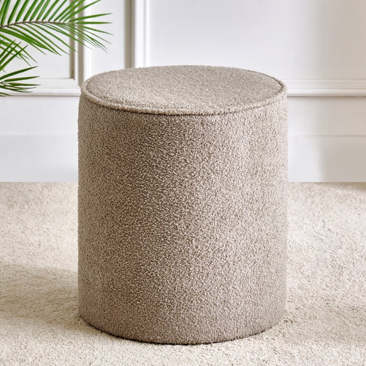 Murphy Plush Fabric Ottoman - Greige