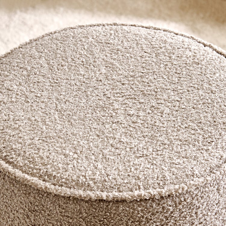 Murphy Plush Fabric Ottoman - Greige