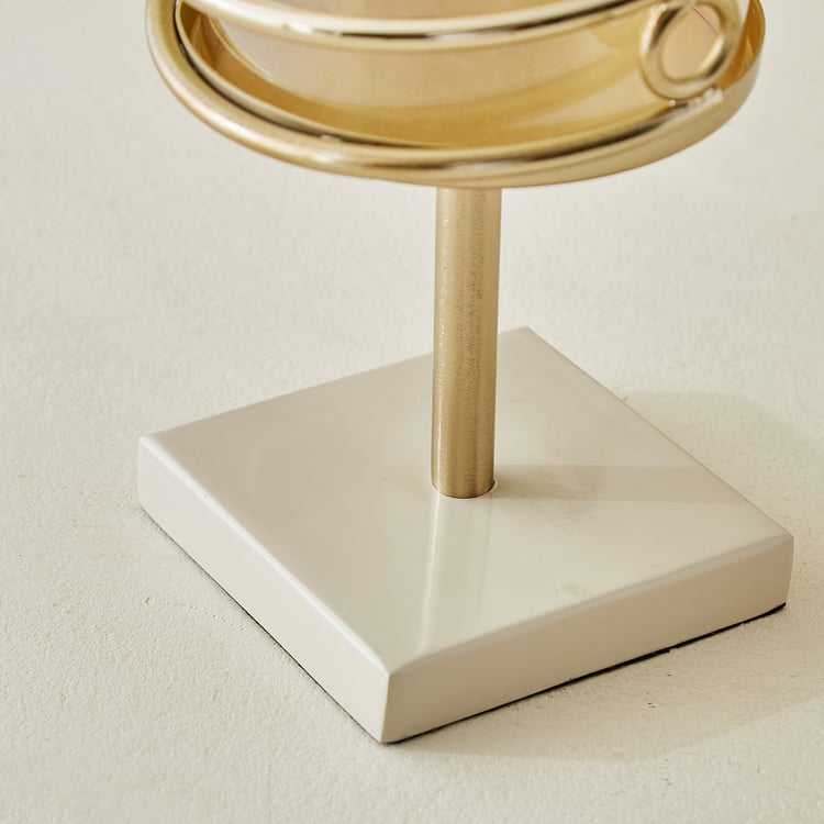 Moksha Loop Glass and Metal Pillar Candle Holder - Medium