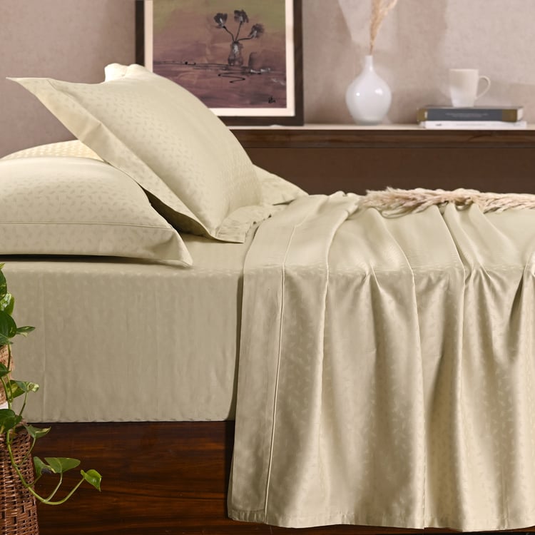 MASPAR Leaf Cotton 300TC Jacquard 3Pcs Super King Bedsheet Set