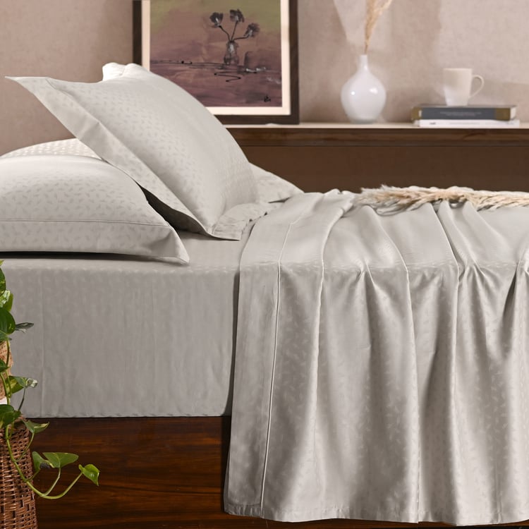 MASPAR Leaf Cotton 300TC Jacquard 3Pcs Super King Bedsheet Set