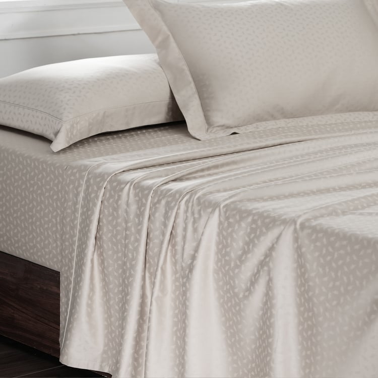 MASPAR Leaf Cotton 300TC Jacquard 3Pcs Super King Bedsheet Set