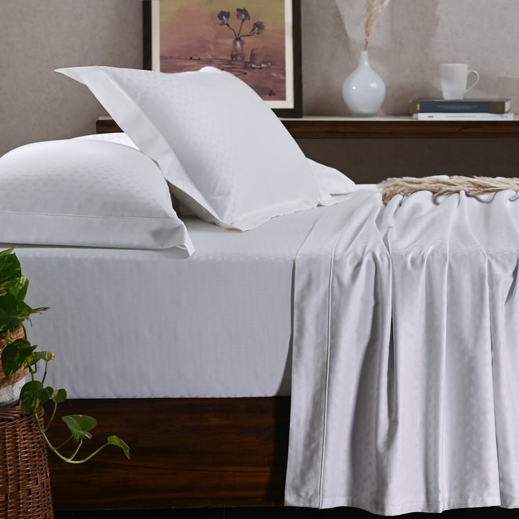 MASPAR Leaf Cotton 300TC Jacquard 3Pcs Super King Bedsheet Set